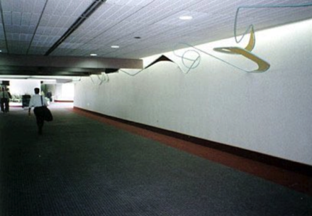 Inflection/Deflection
Steel, Paint
84’7”L.. x 9’4”W. x 3’5”H. (2 Segments)
1996
Collection of the Artist